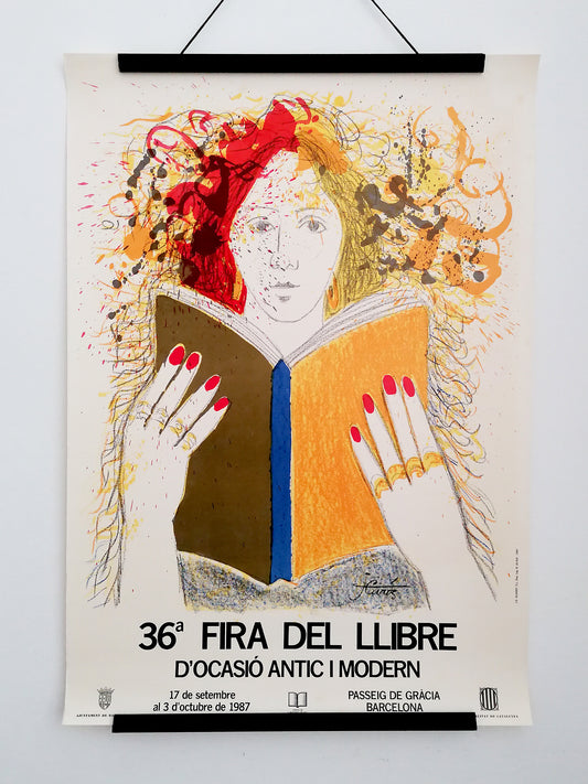 1987 Original Large Poster Barcelona Book Fair