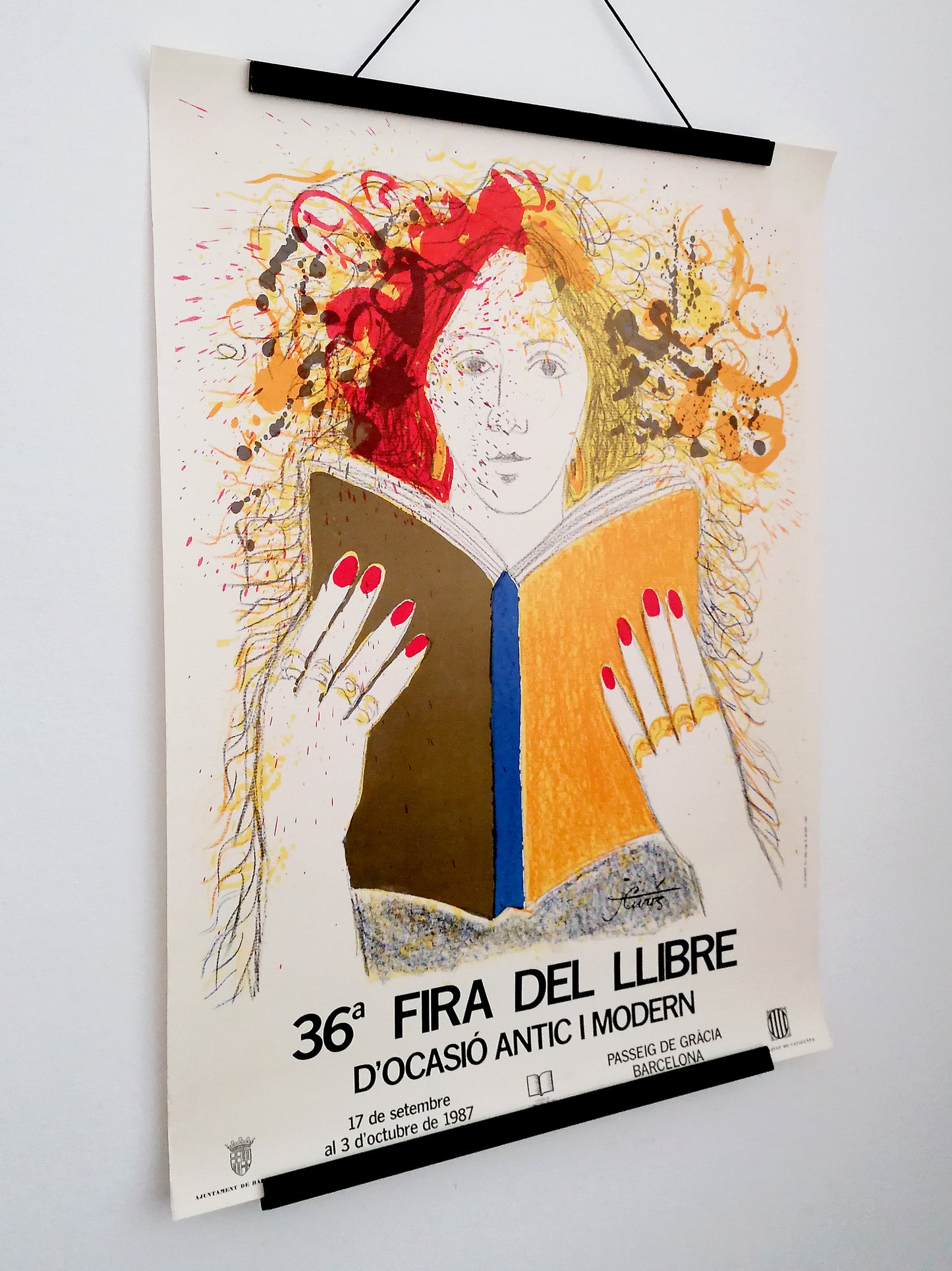 1987 Original Large Poster Barcelona Book Fair