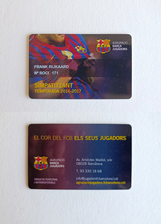 Frank Rijkaard FC Barcelona Membership Card 2016/2017 Season