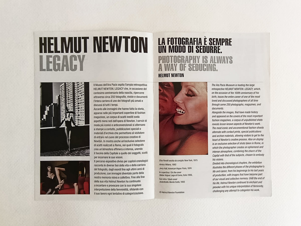 2023 Helmut Newton Museo dell'Ara Pacis Roma Art Exhibition Invitation