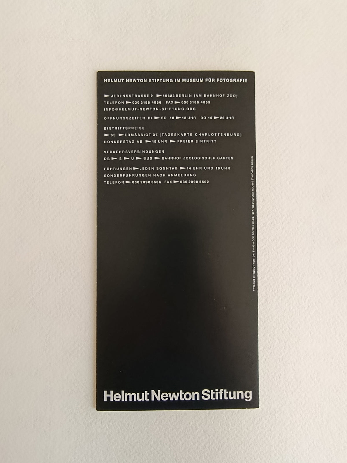 2004 Helmut Newton "Private Property" Museum fur Fotografie Art Brouchure
