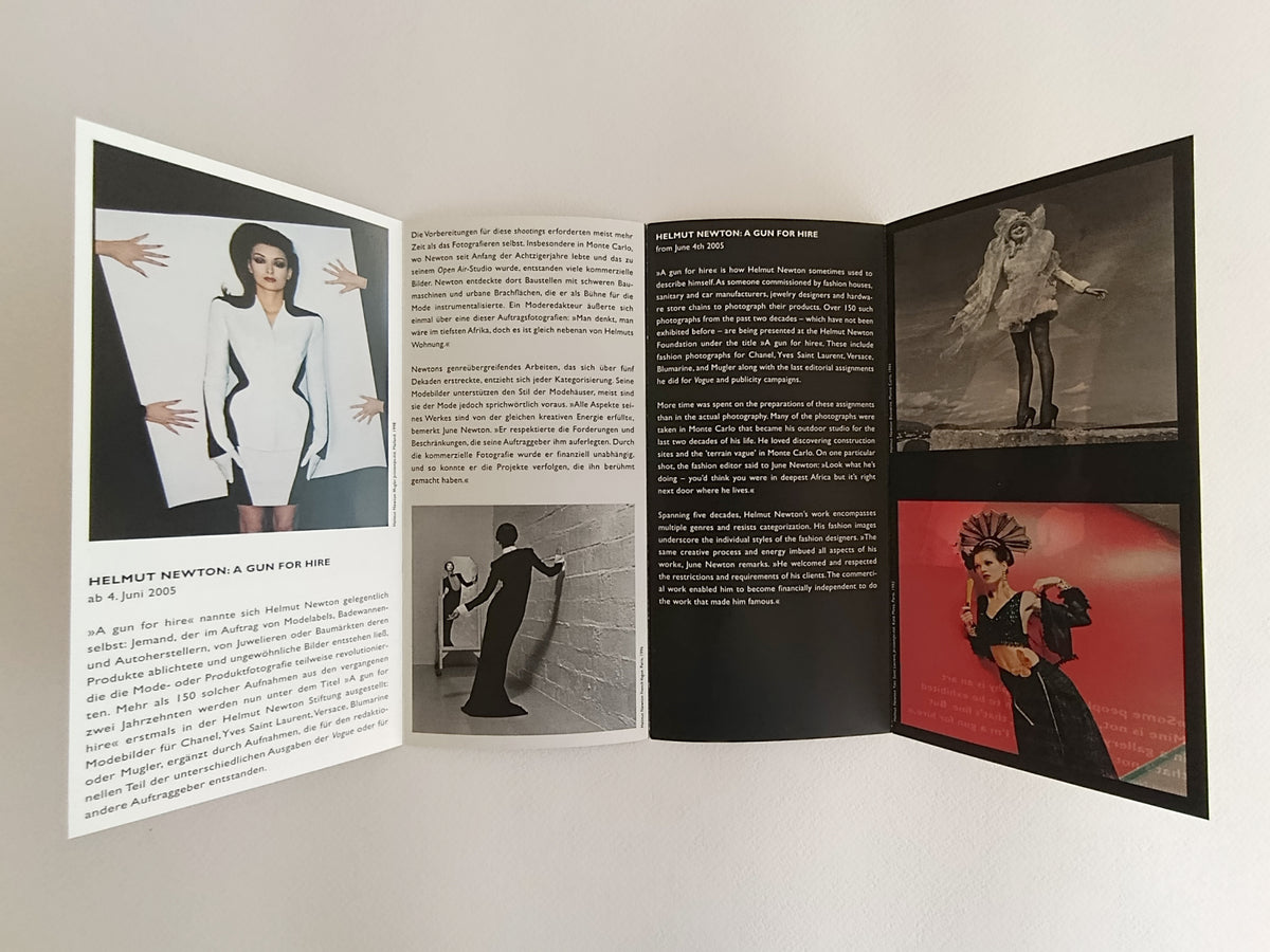 2005 Helmut Newton "A Gun for Hire" Museum fur Fotografie Art Brouchure :
