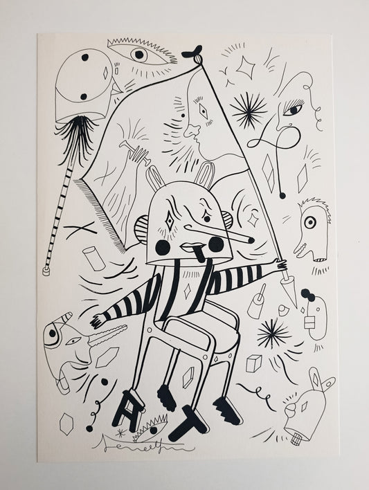 2020 Jaime Hayón "Sit to Discover" Printing Proof from FAD Edition Print