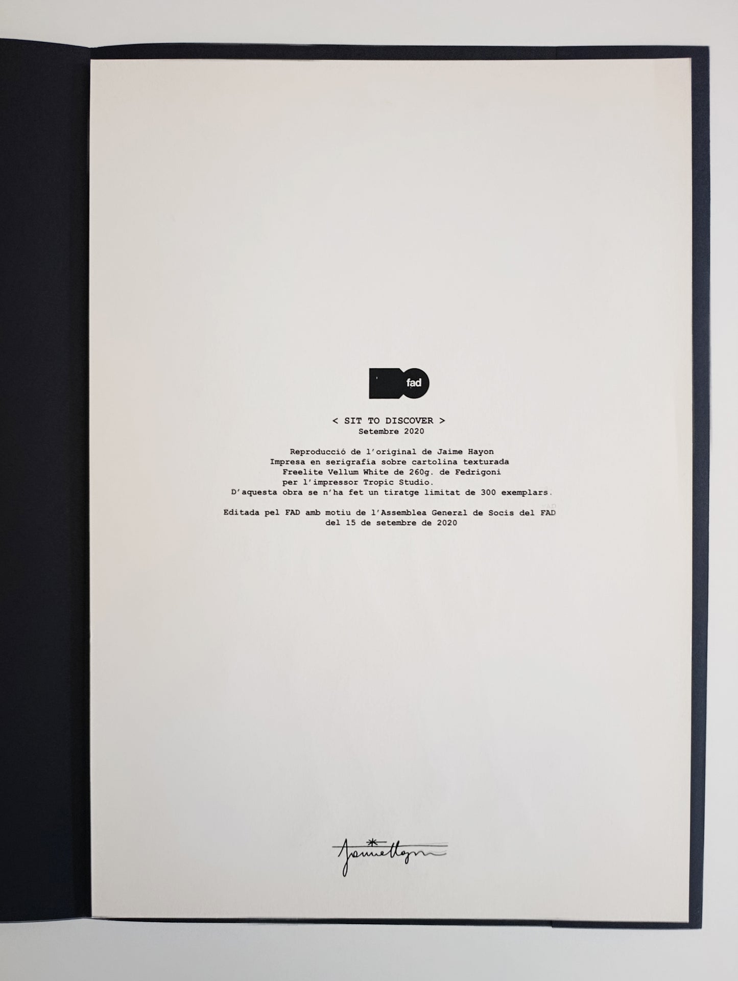 2020 Jaime Hayón "Sit to Discover" Printing Proof from FAD Edition Print