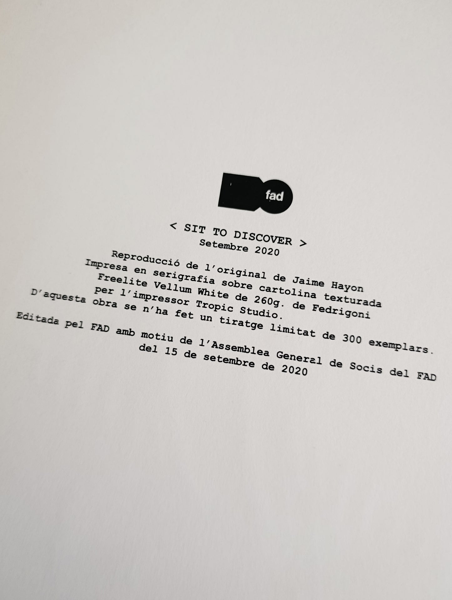 2020 Jaime Hayón "Sit to Discover" Printing Proof from FAD Edition Print