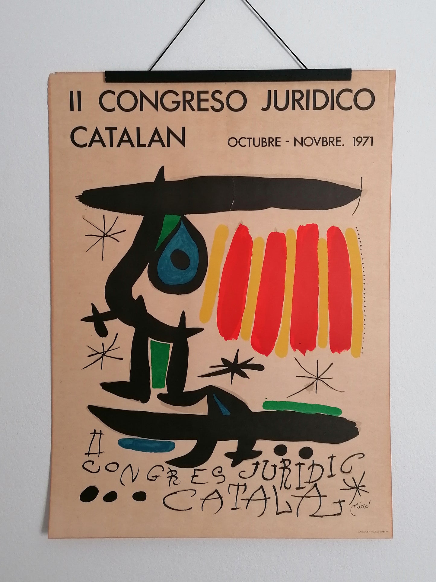 1971 Joan Miró Poster Cogreso Juríco Catalán