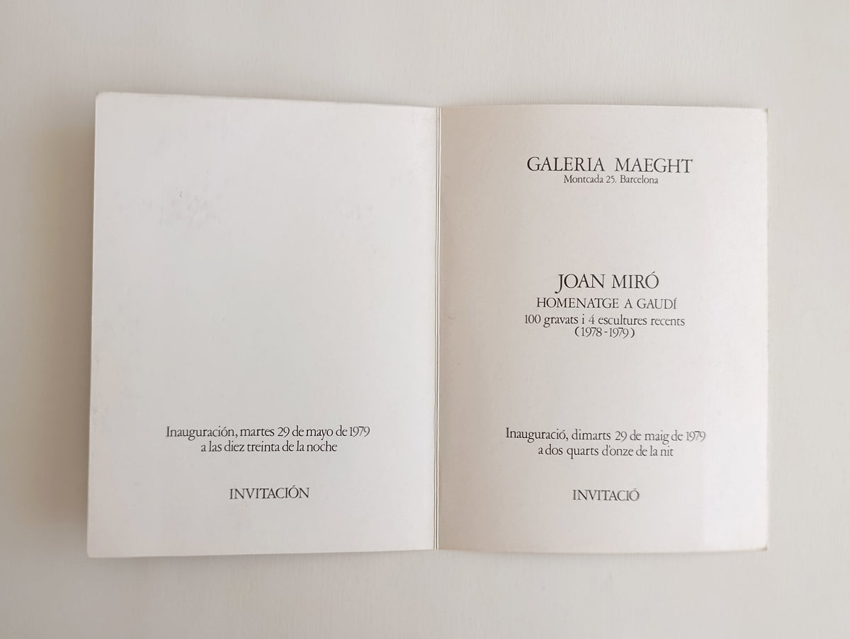 1979 Joan Miró Exhibition Invitation Maeght Gallery Barcelona