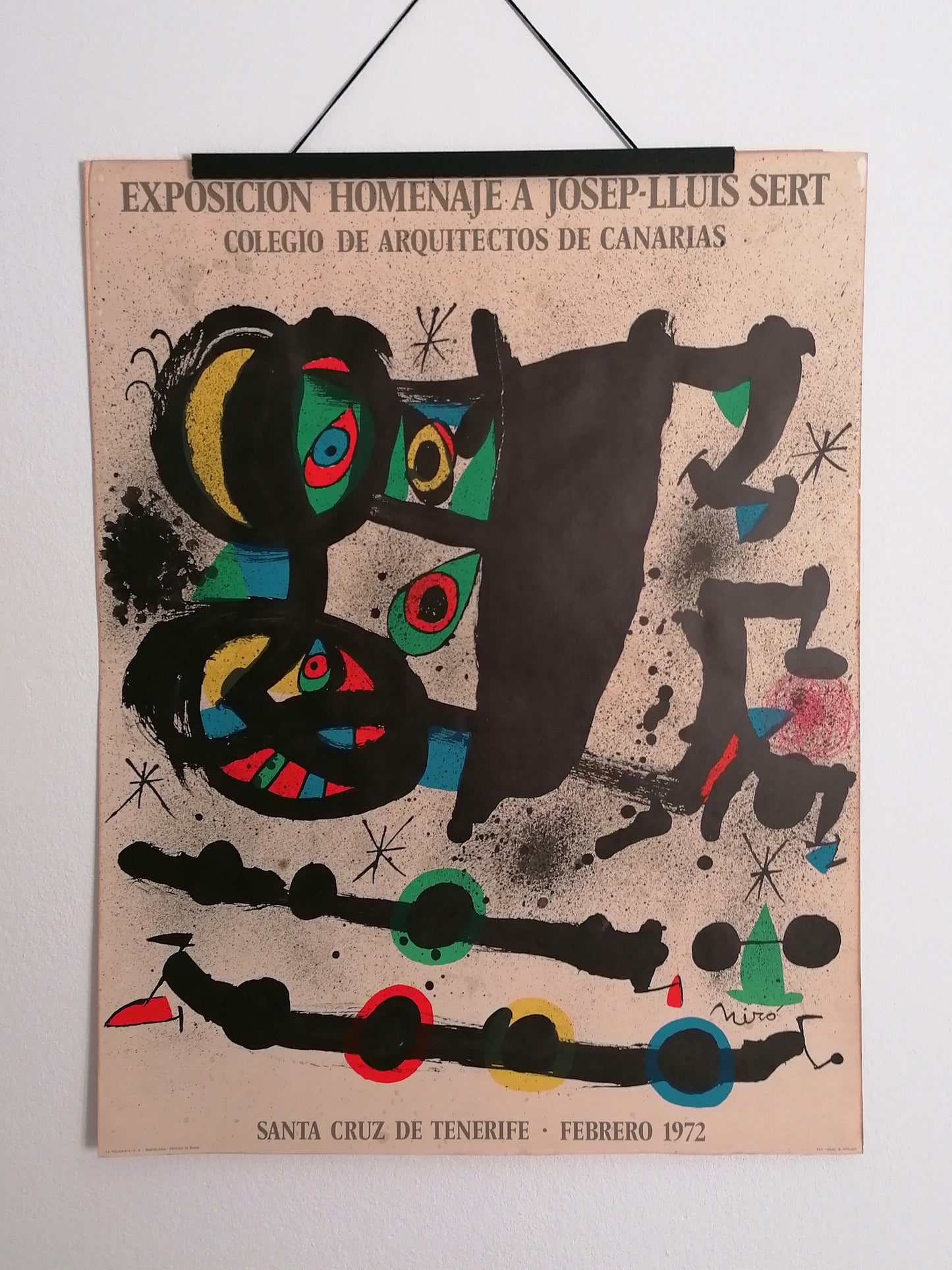 1972 Joan Miró Poster Tribute to Architect Sert