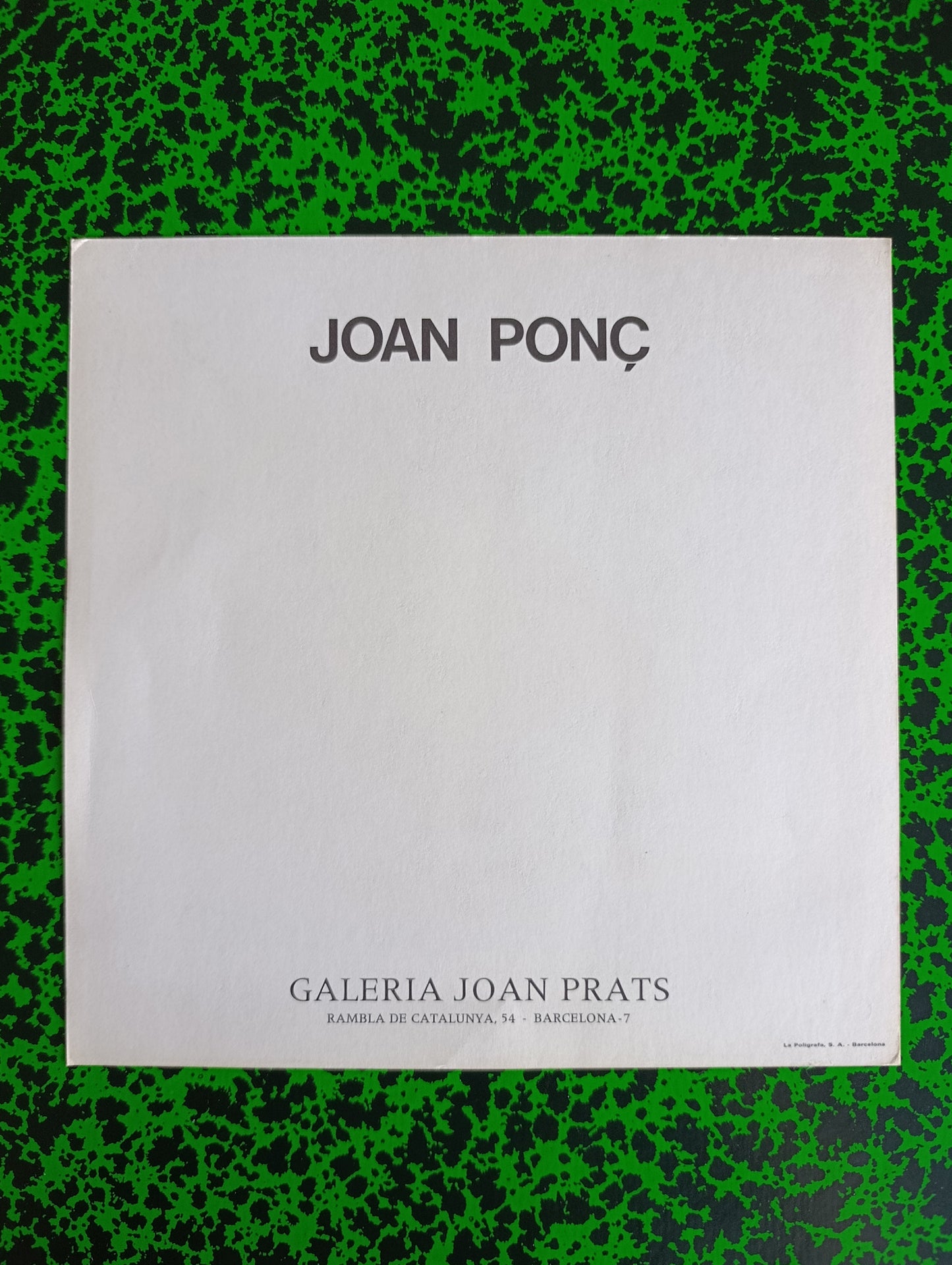 Joan Ponç at Joan Prats Gallery