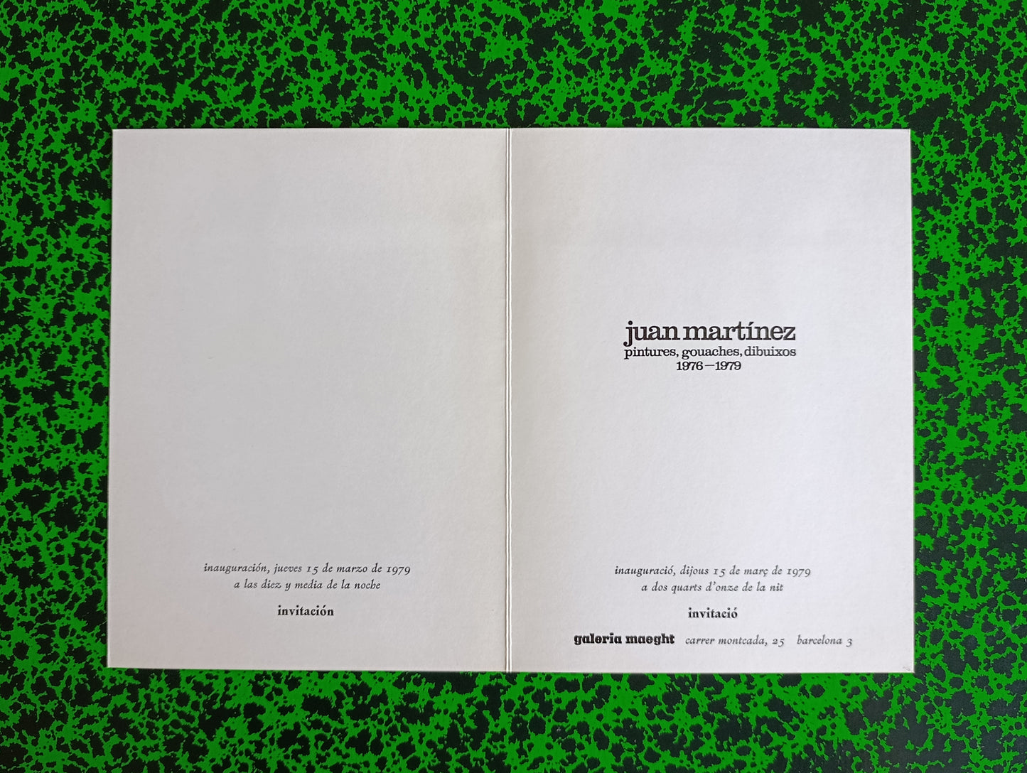 1979 Juan Martinez at Galería Maeght Barcelona