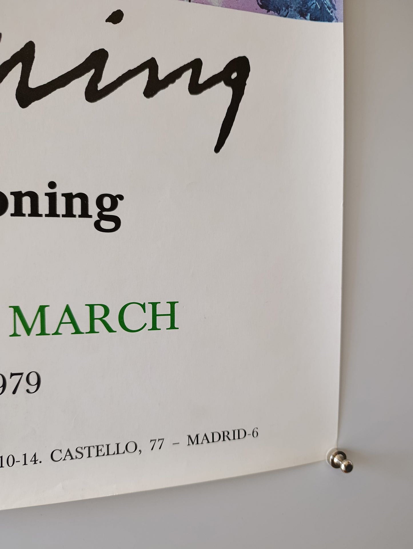 1979 Willem de Kooning Exhibition Poster from Fundación March Madrid