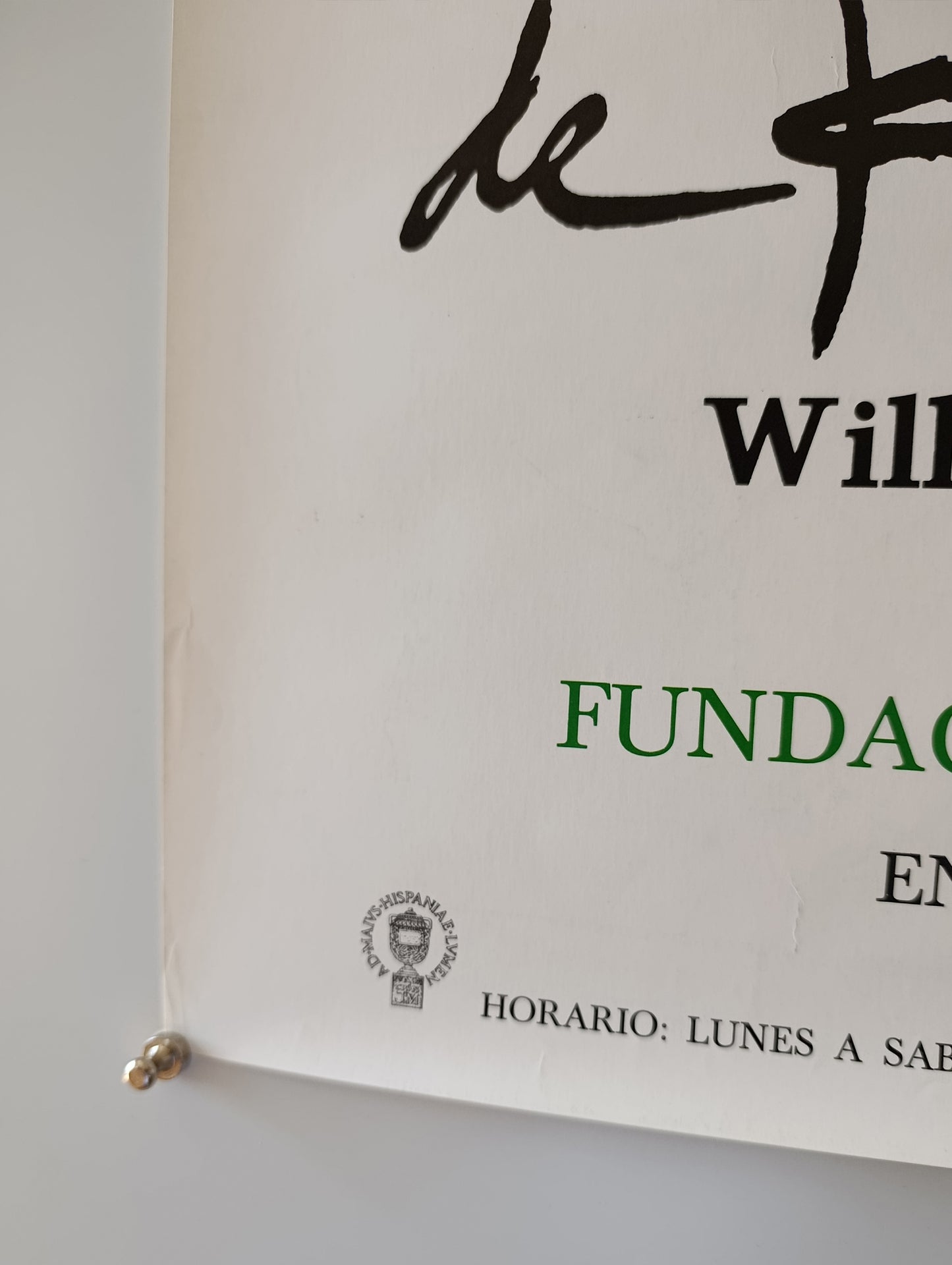 1979 Willem de Kooning Exhibition Poster from Fundación March Madrid