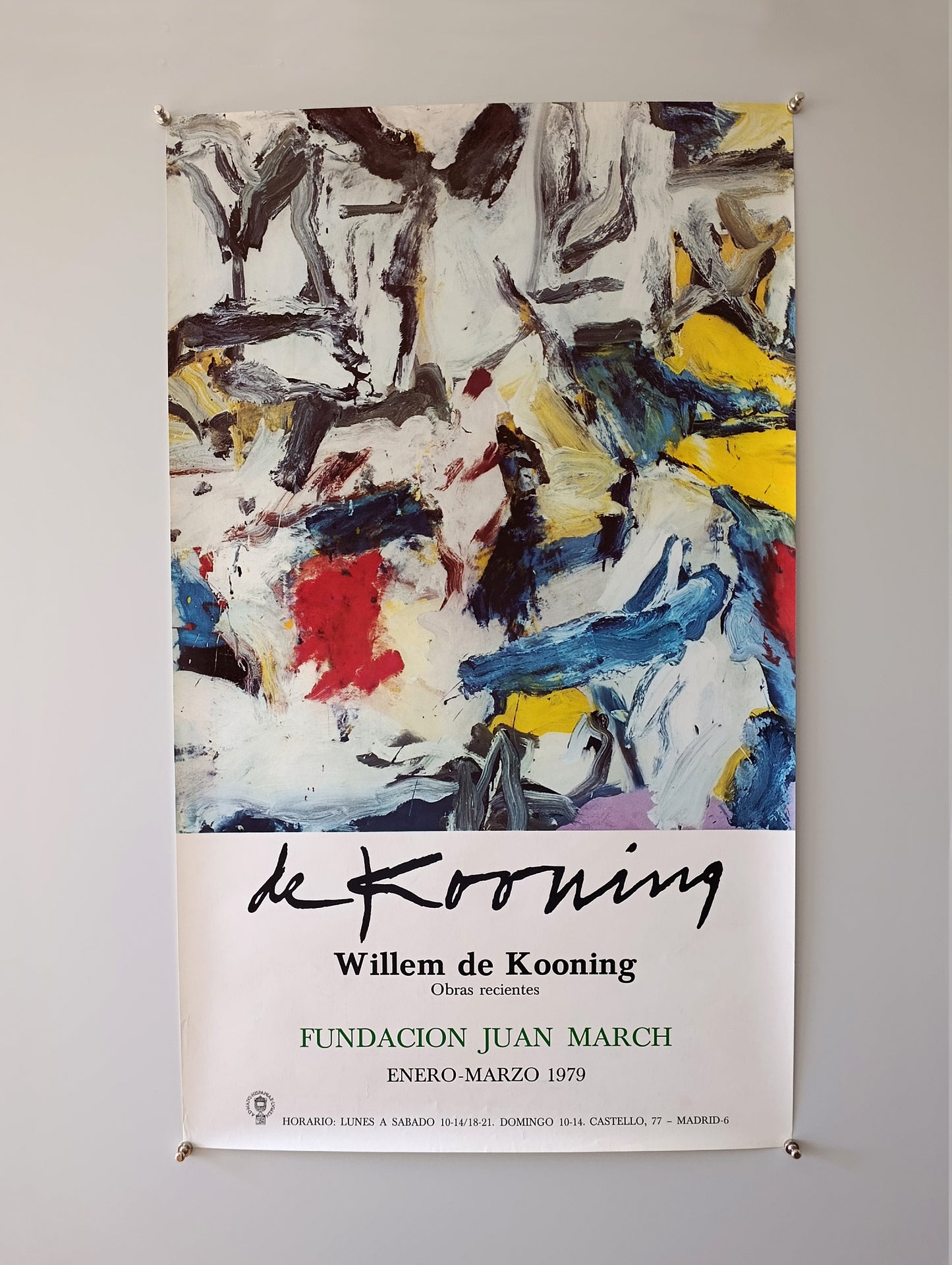 1979 Willem de Kooning Exhibition Poster from Fundación March Madrid