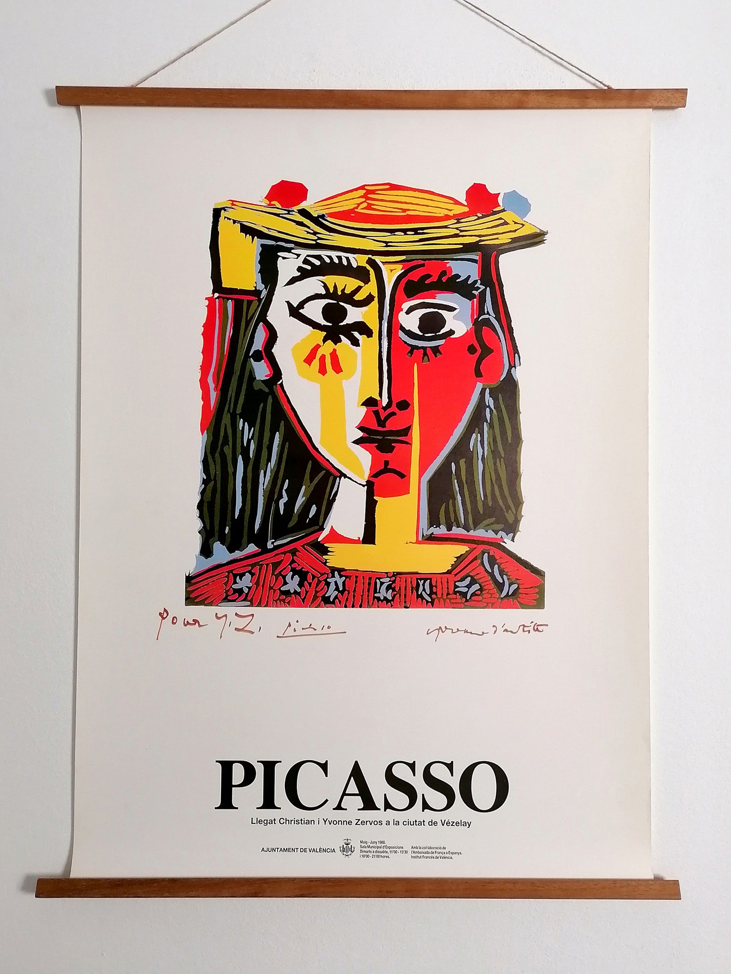 1988 Picasso Woman Large Art Poster Spanish Exhibition