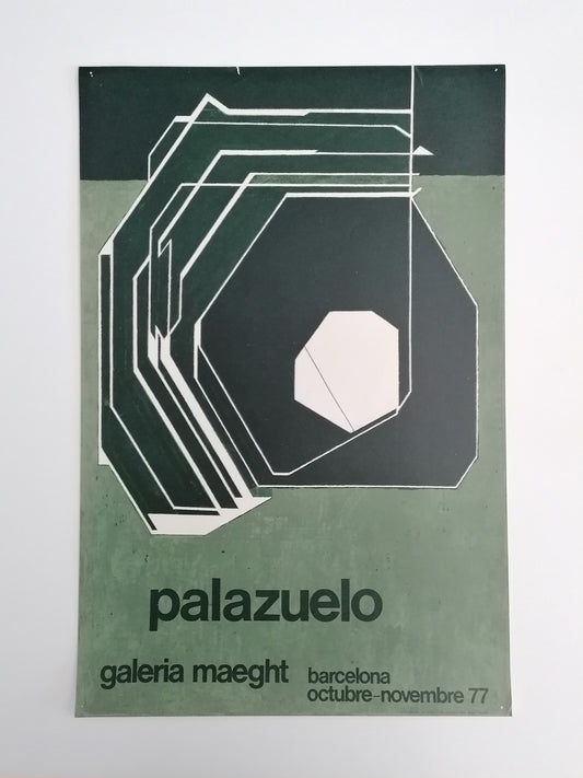 1977 Palazuelo Small Art Poster Maeght Gallery Barcelona Exhibition