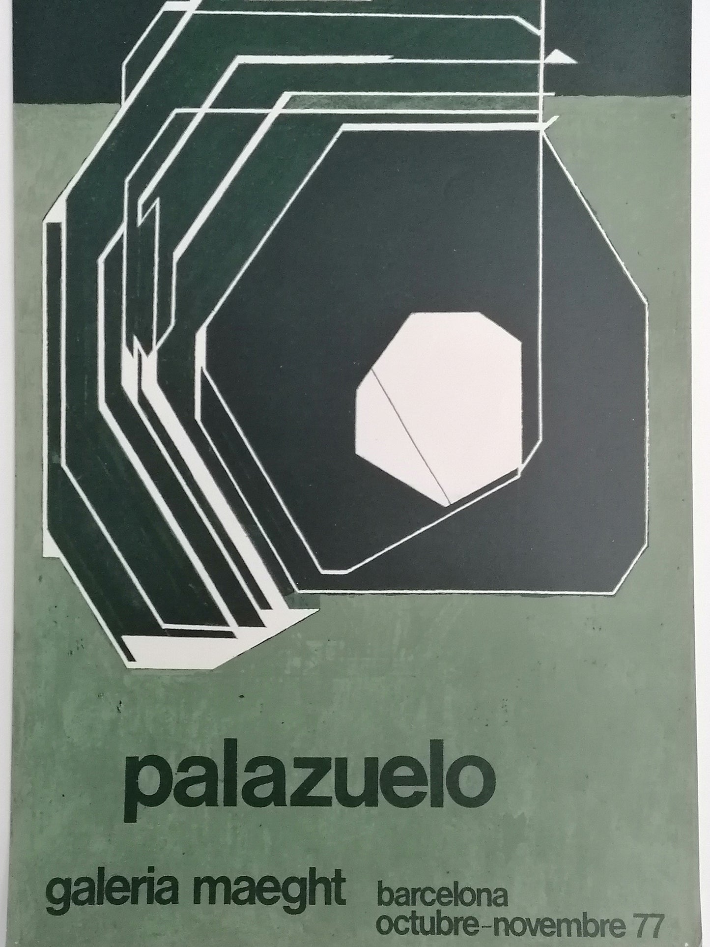 1977 Palazuelo Small Art Poster Maeght Gallery Barcelona Exhibition