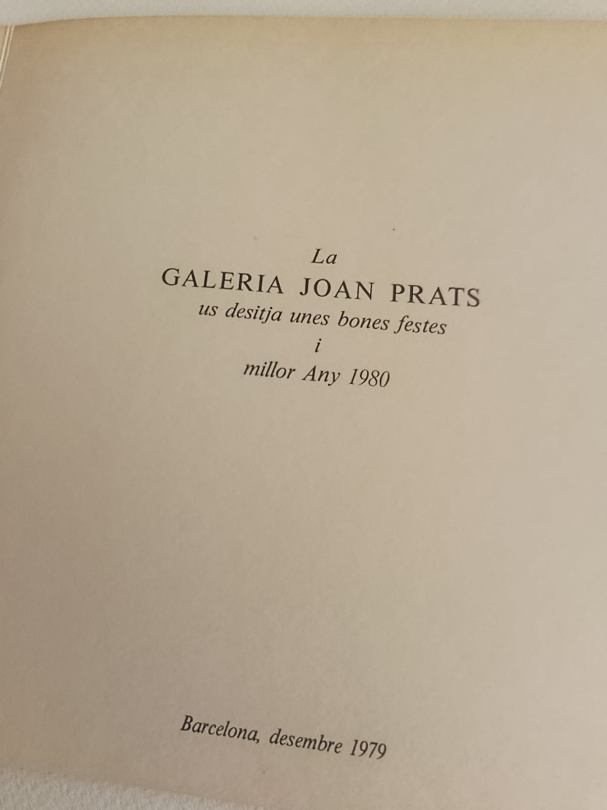 1979 Ràfols Casamada Galeria Joan Prats Christmas Card