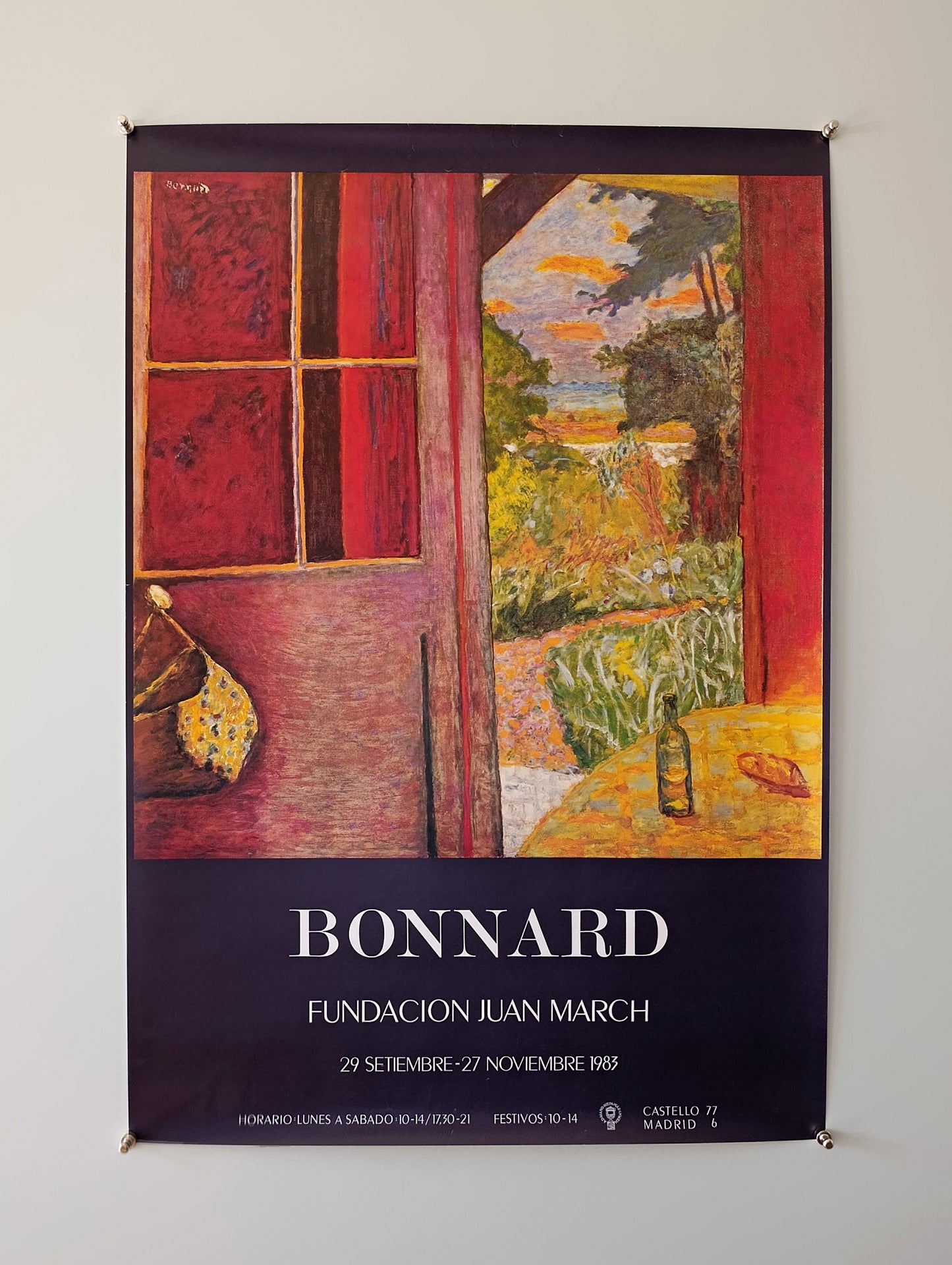 1983 Bonnard Exhibition Poster from Fundación March Madrid