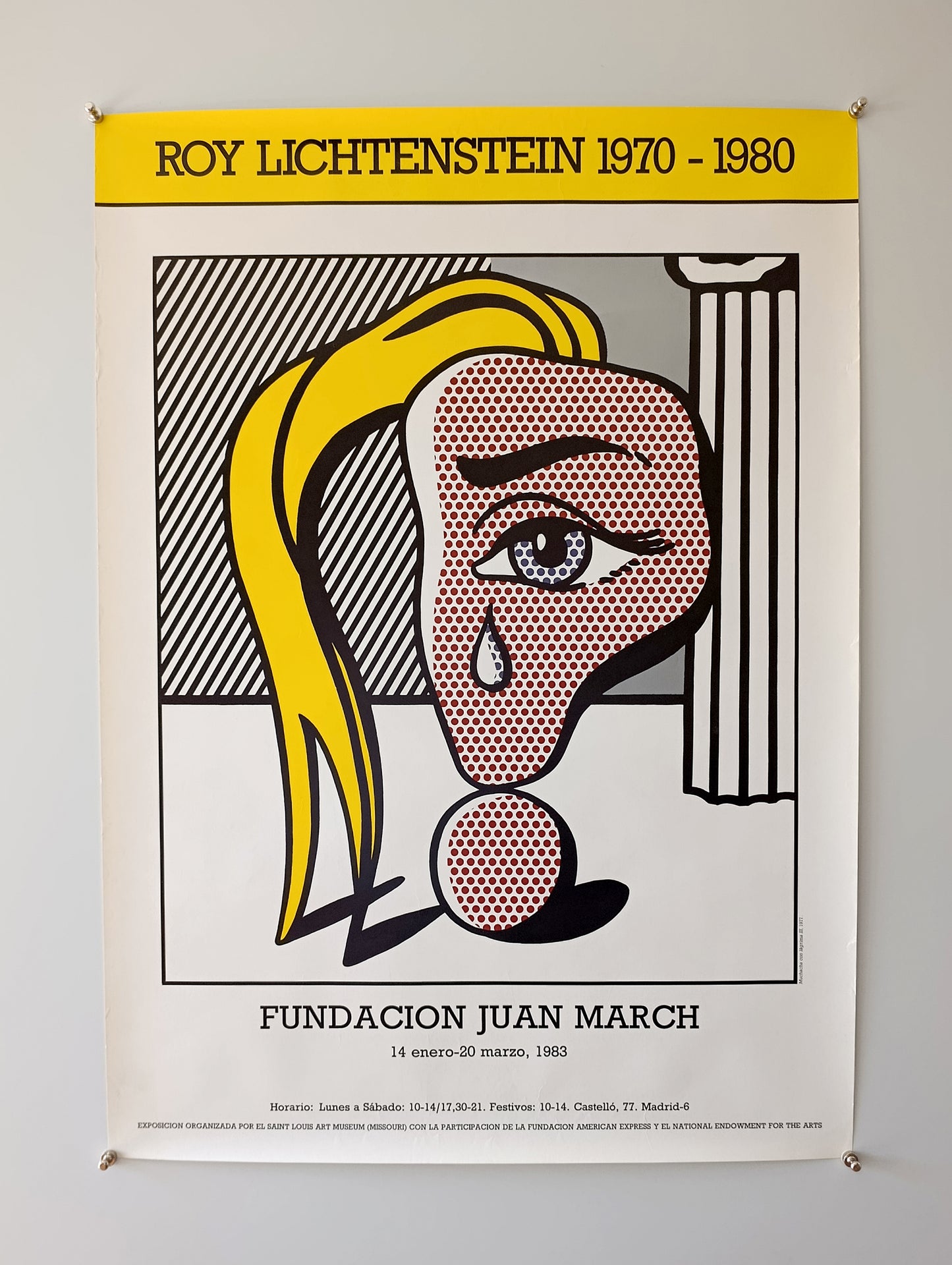 1983 Roy Lichtenstein Exhibition Poster from Fundacion March Madrid