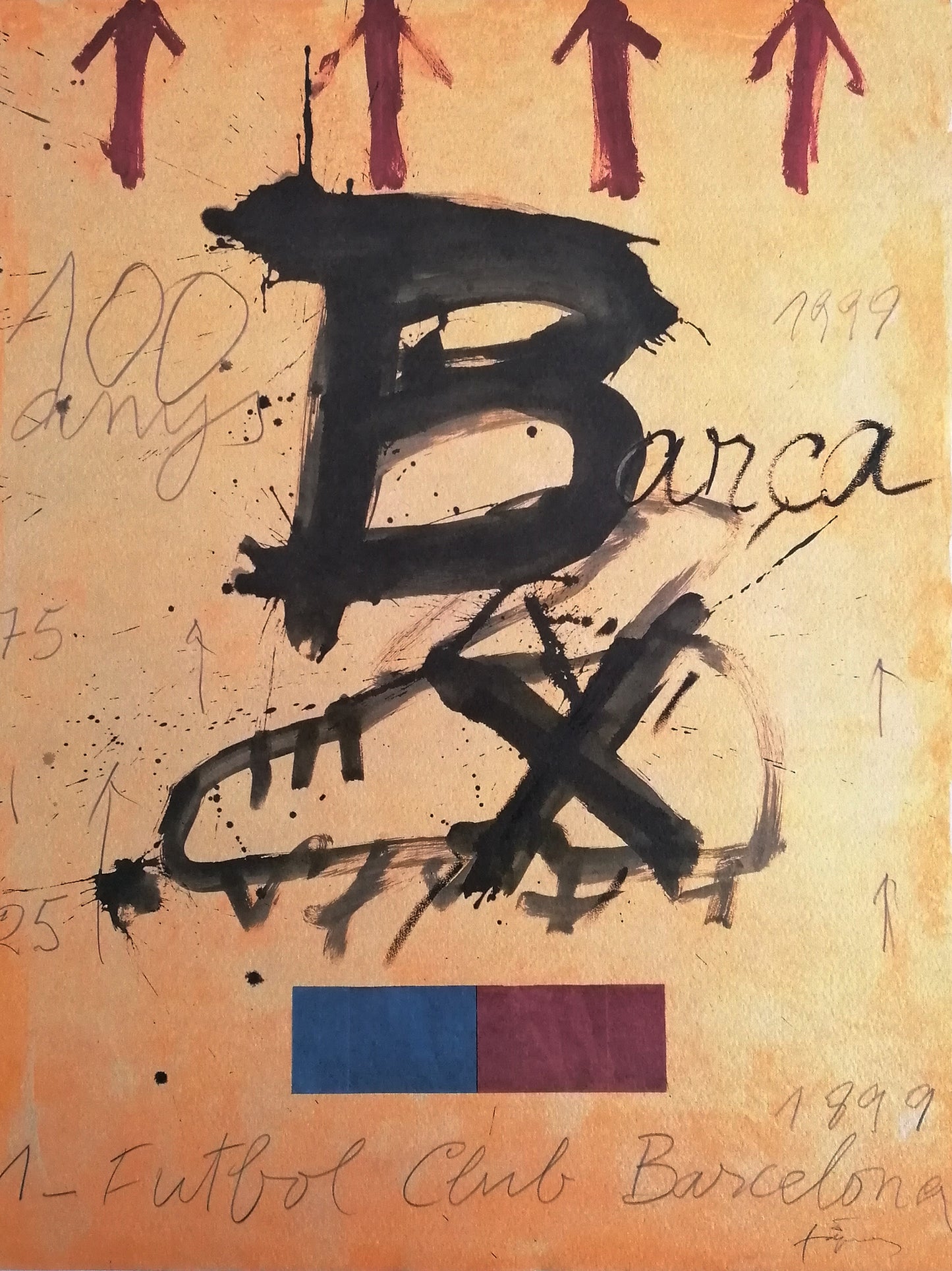 Antoni Tapies Fc Barcelona Original Lithograph