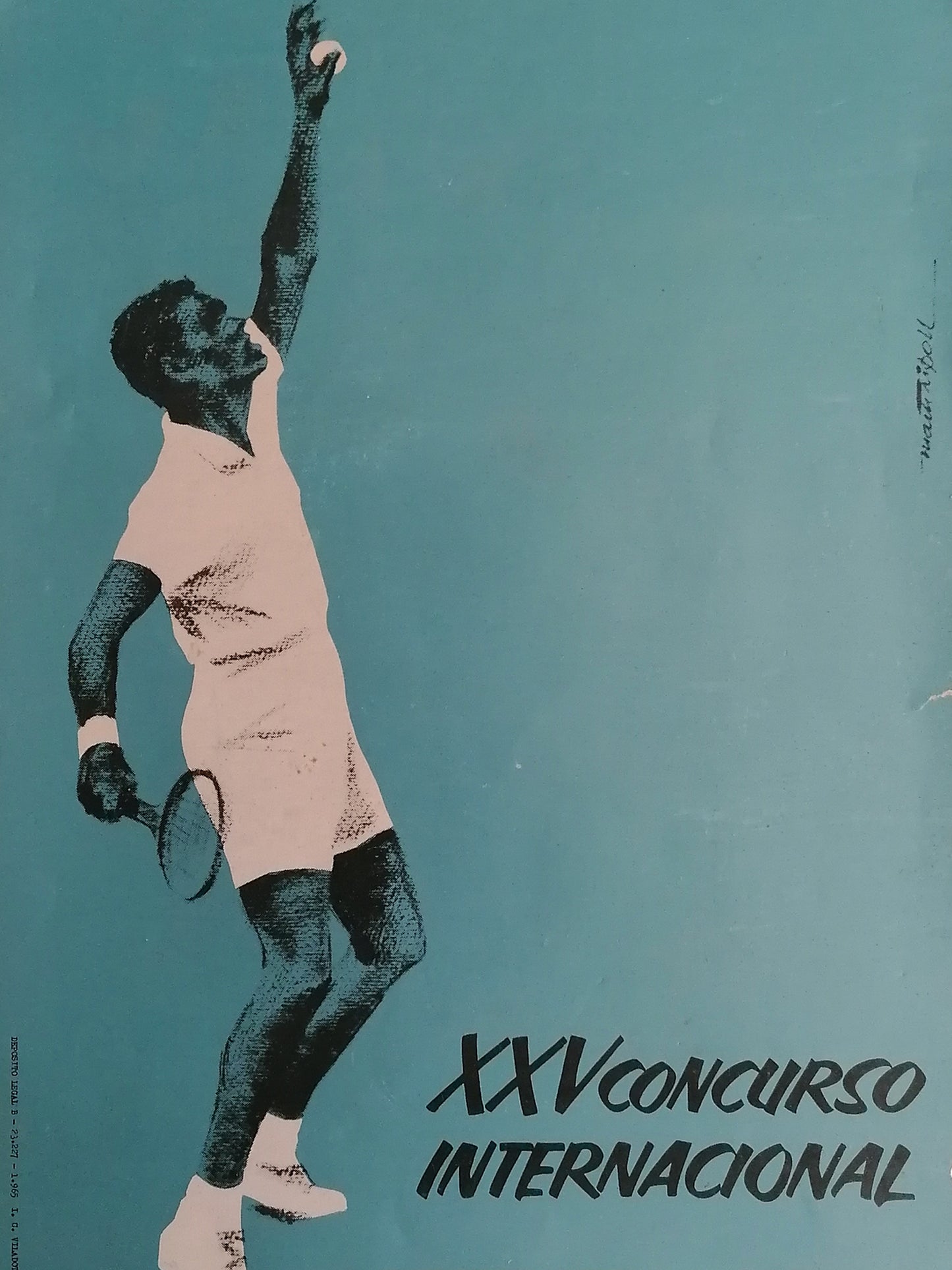 1965 Tennis Poster from Real Tenis Club Barcelona