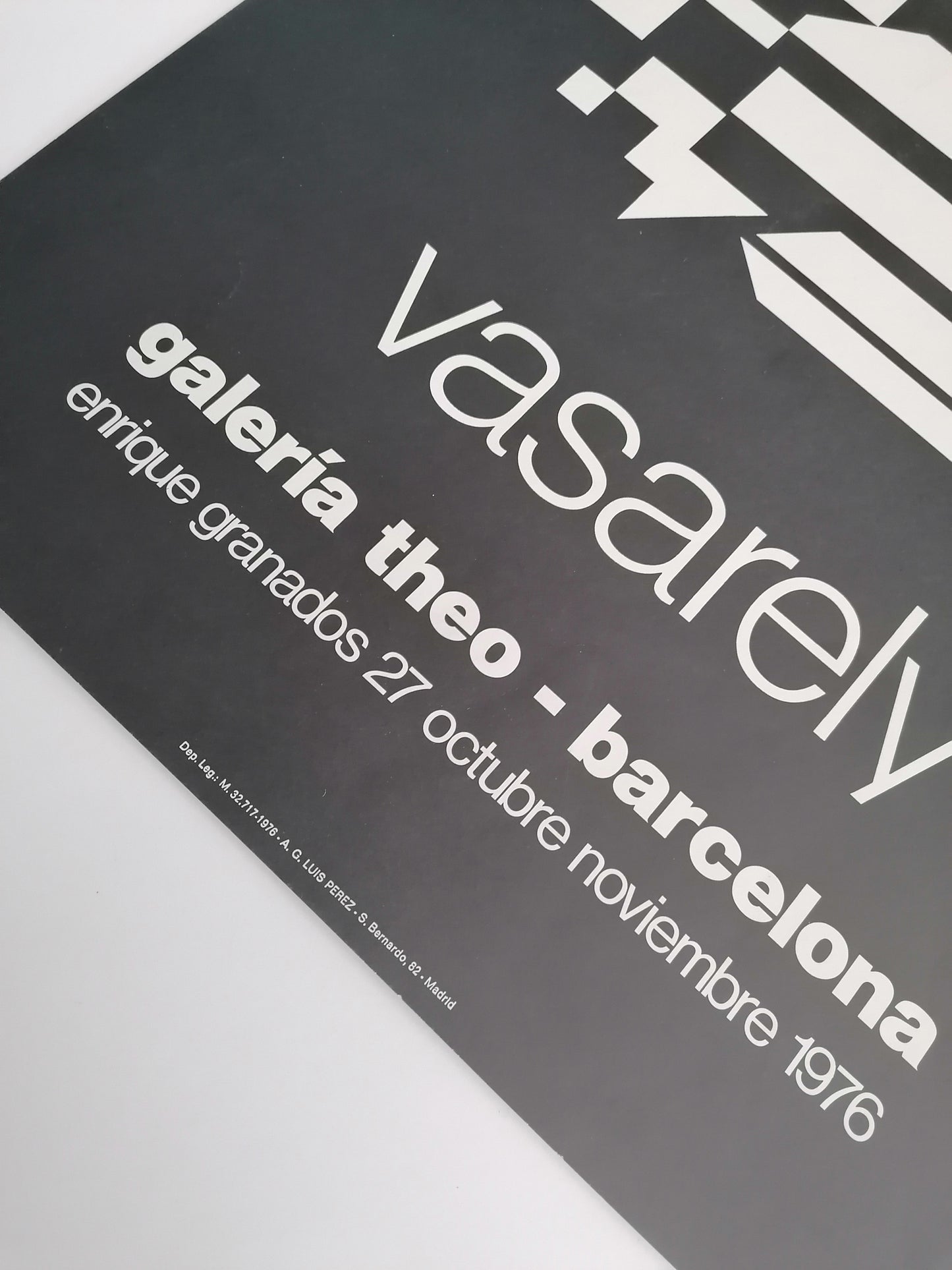 1976 Vasarely Small Art Poster Barcelona Exhibition