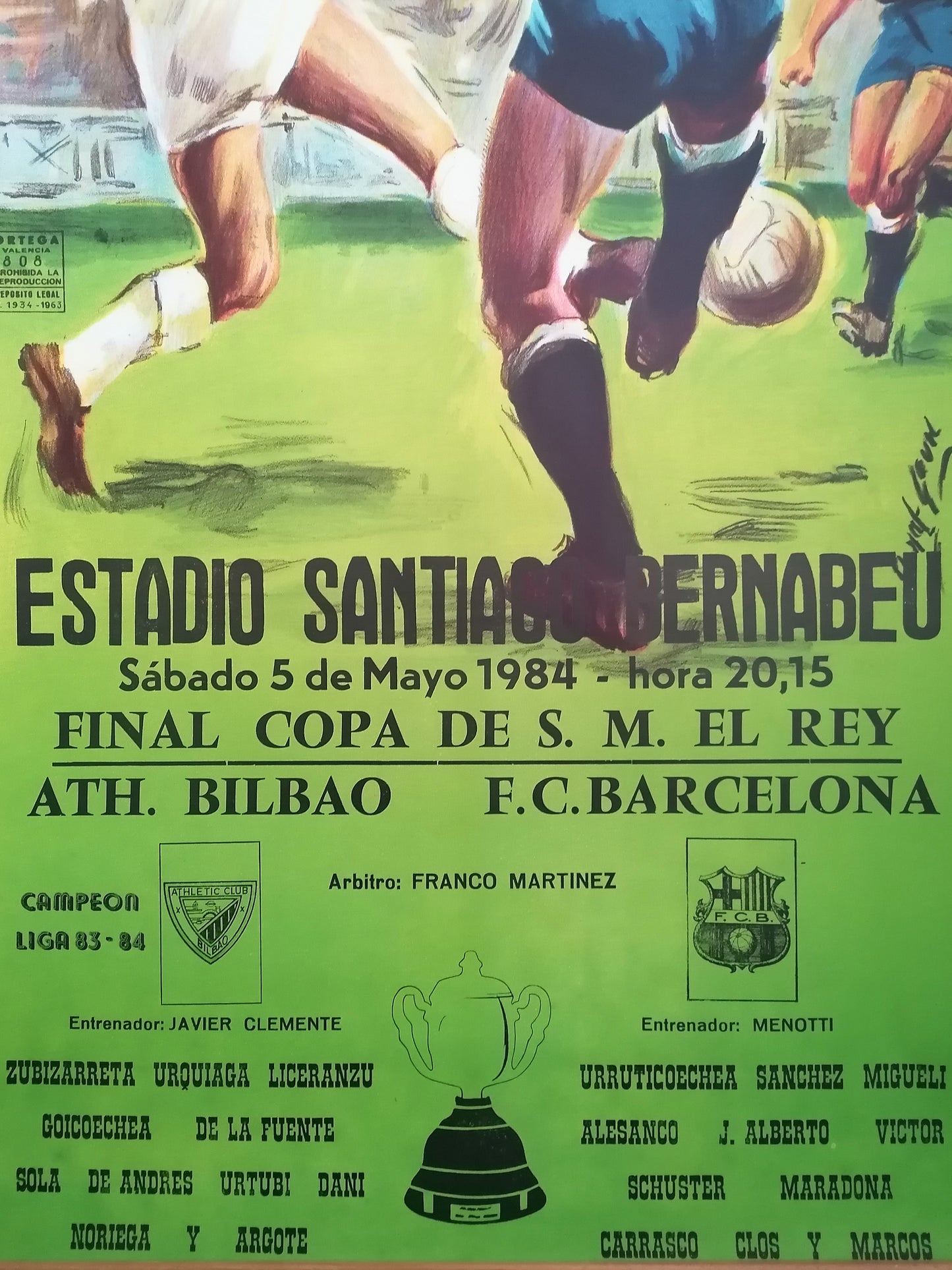 1984 Fc Barcelona Vintage Poster with Maradona History Match