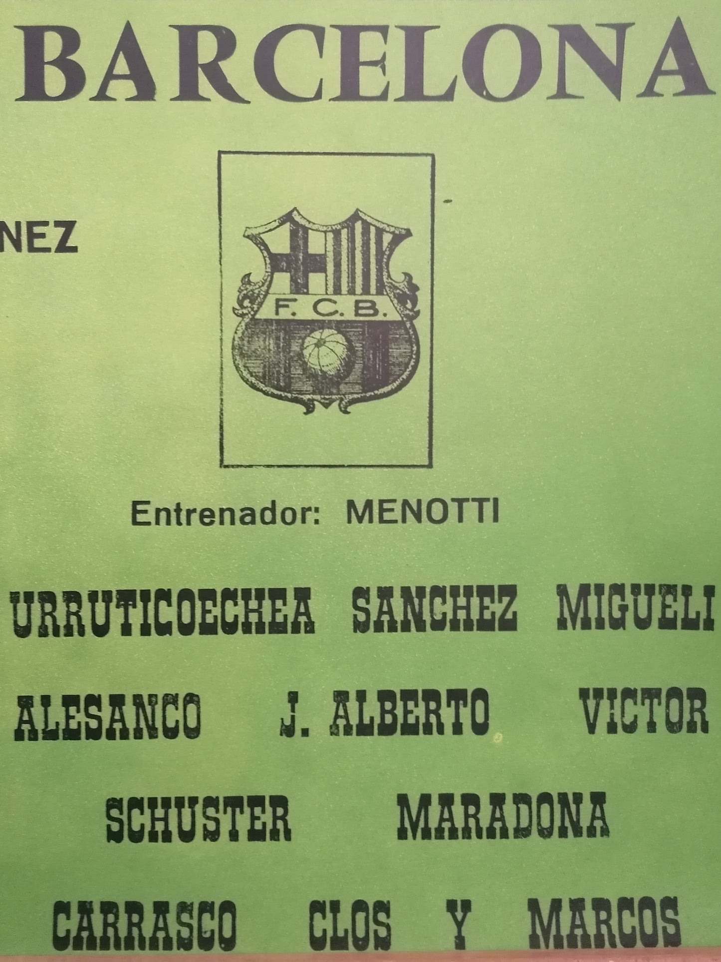 1984 Fc Barcelona Vintage Poster with Maradona History Match