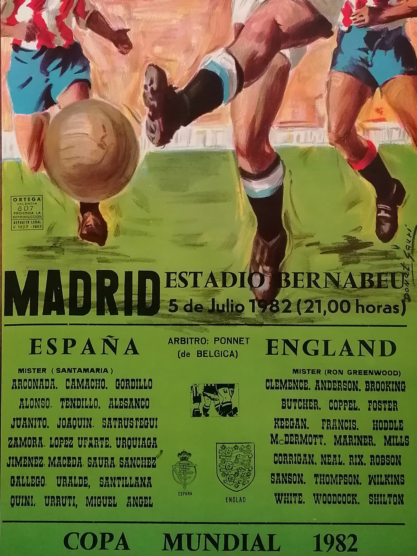 Soccer Poster England VS Spain World Cup Poster
