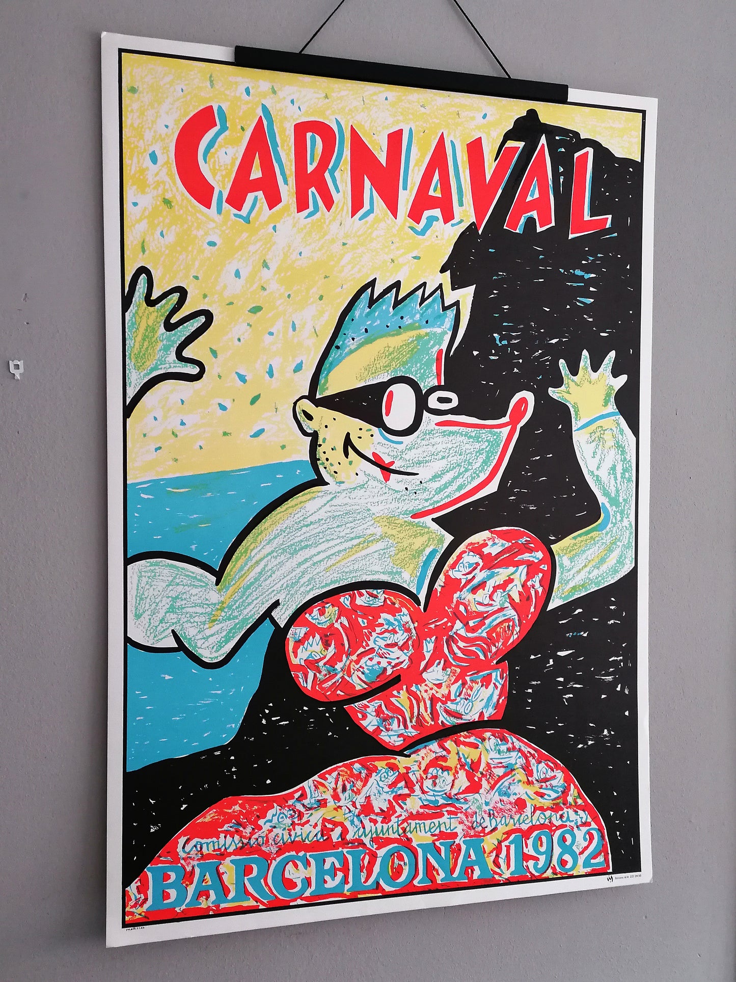1982 Javier Mariscal Large Barcelona Carnival Poster