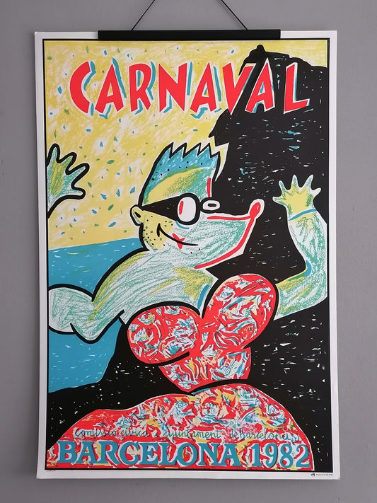 1982 Javier Mariscal Large Barcelona Carnival Poster