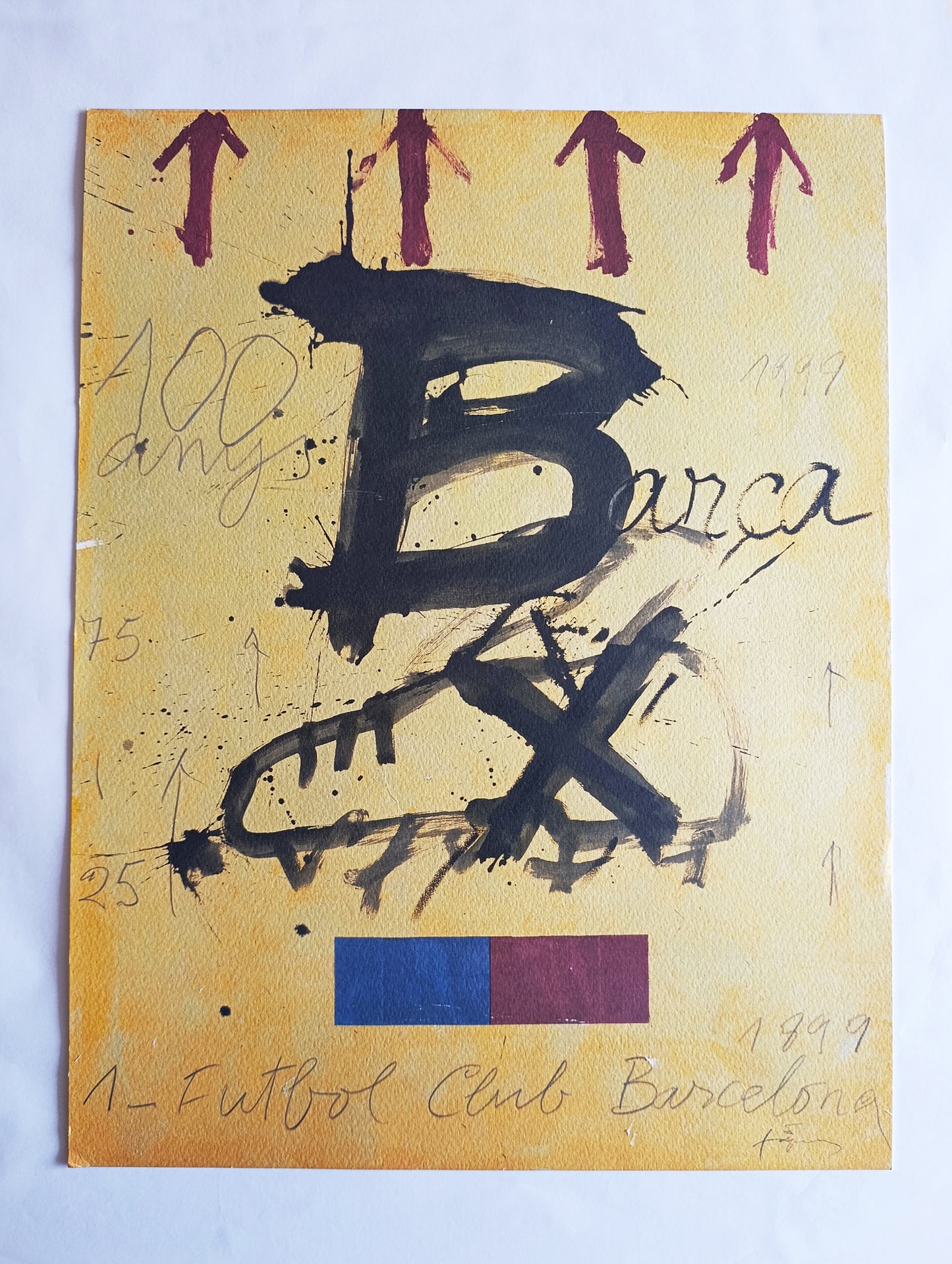 Antoni Tapies Fc Barcelona Original Lithograph