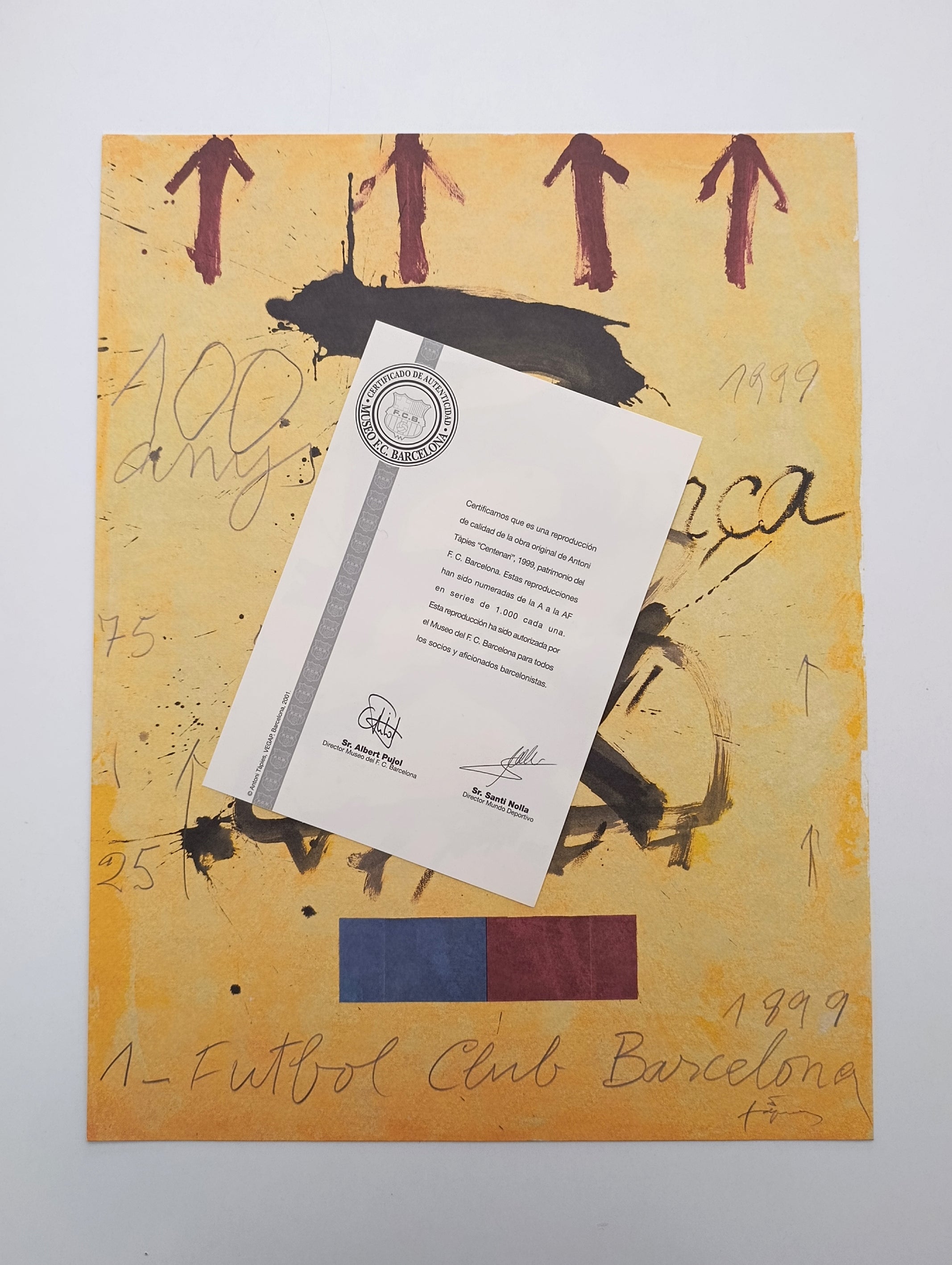 Fc Barcelona by Antoni Tapies Art Signed in Plate – The Modern Art