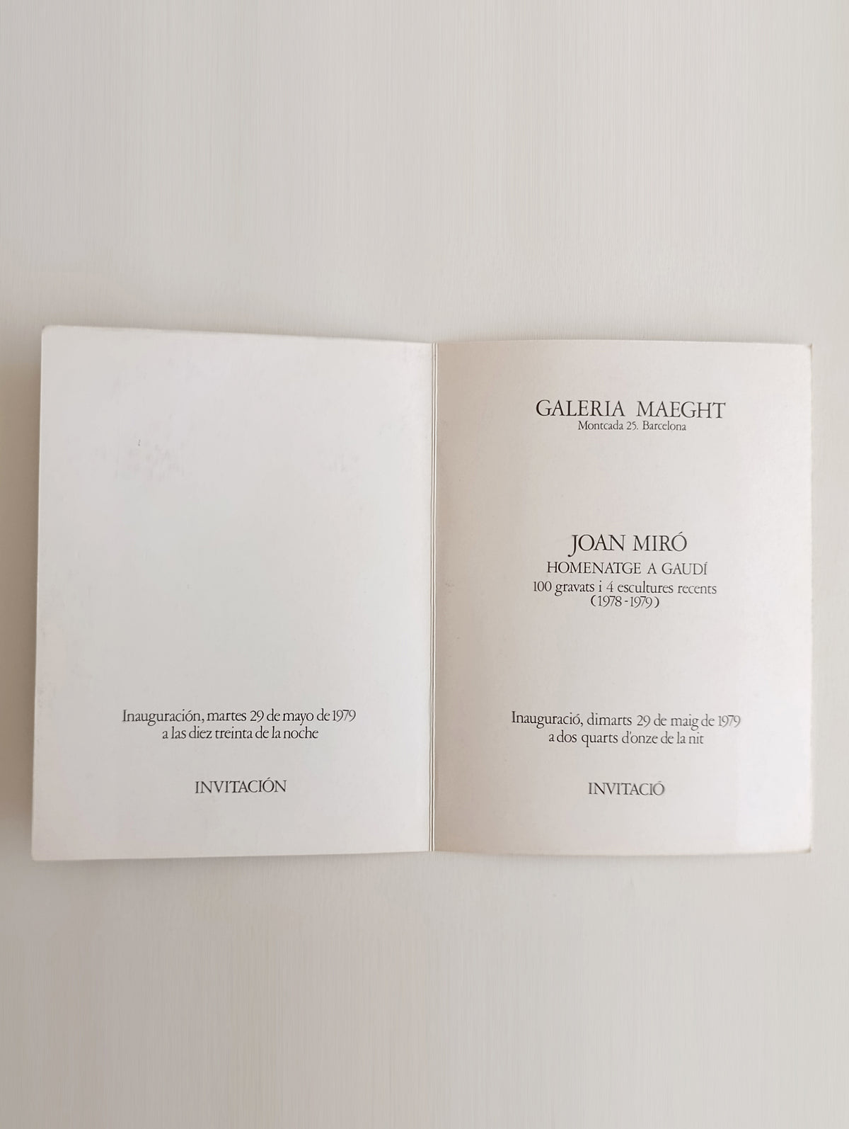1979 Joan Miró Exhibition Invitation Maeght Gallery Barcelona