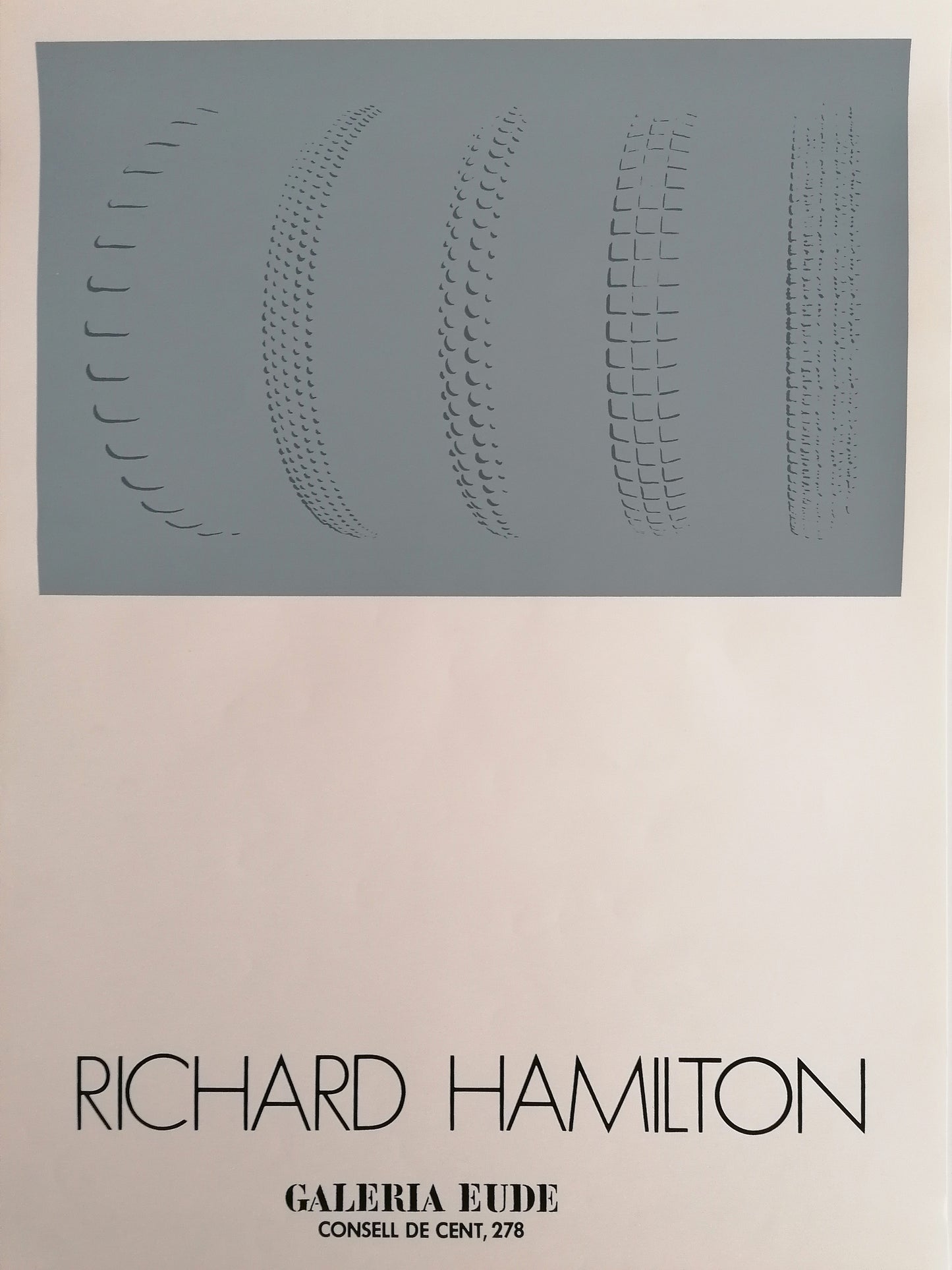 1975 Richard Hamilton Poster from Barcelona Exhibition, Five Tyres Remoulded