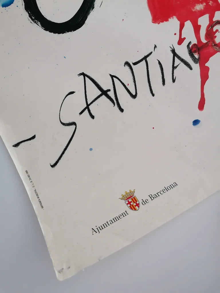 1988 Large Art Poster by Guinovart "Chile Crea"