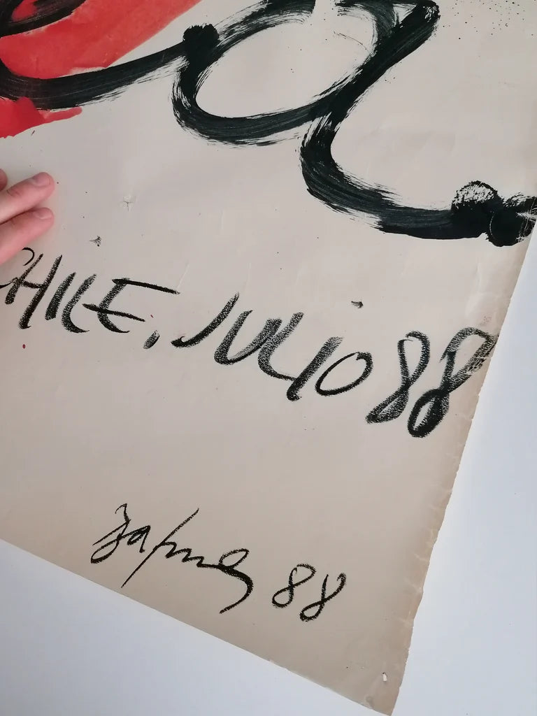 1988 Large Art Poster by Guinovart "Chile Crea"