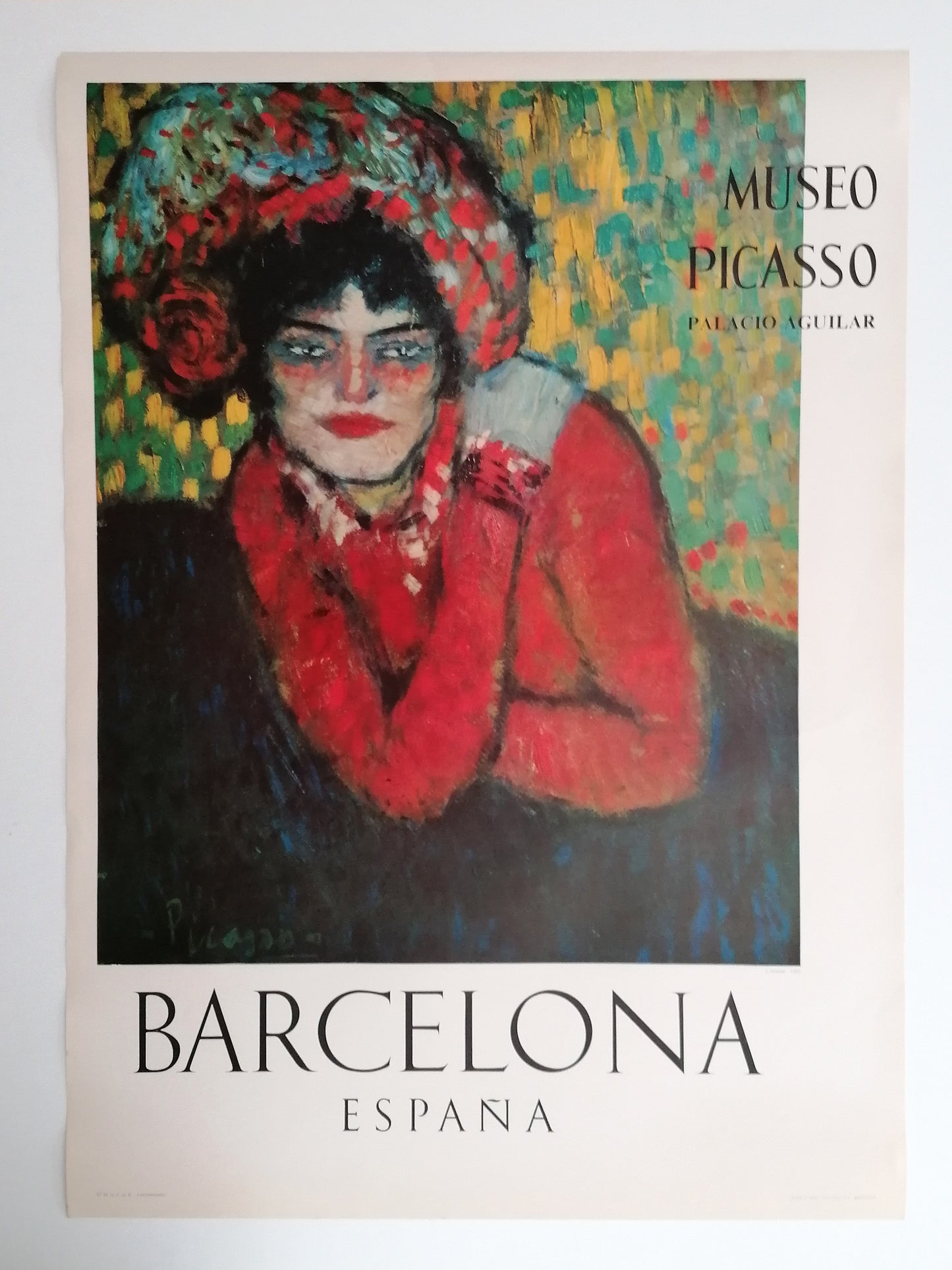 1966 Pablo Picasso "L'Attente 1901" Barcelona Exhibition Poster