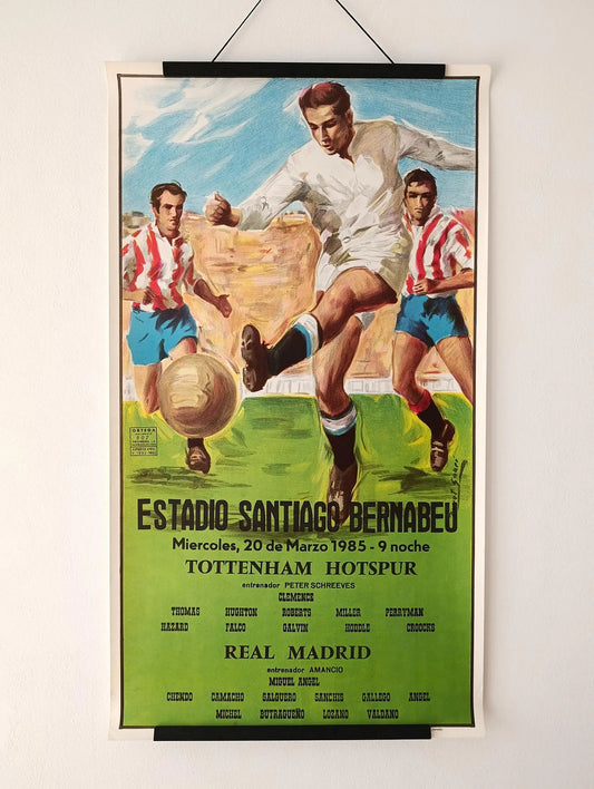 1985 Real Madrid VS Tottenham Hotspur Vintage Soccer Poster