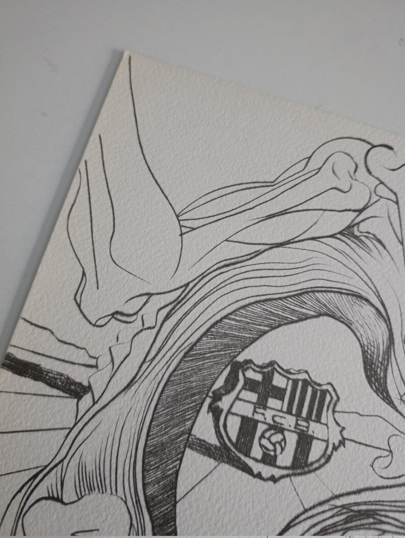 Salvador Dalí Signed Fc Barcelona Art with Certificate