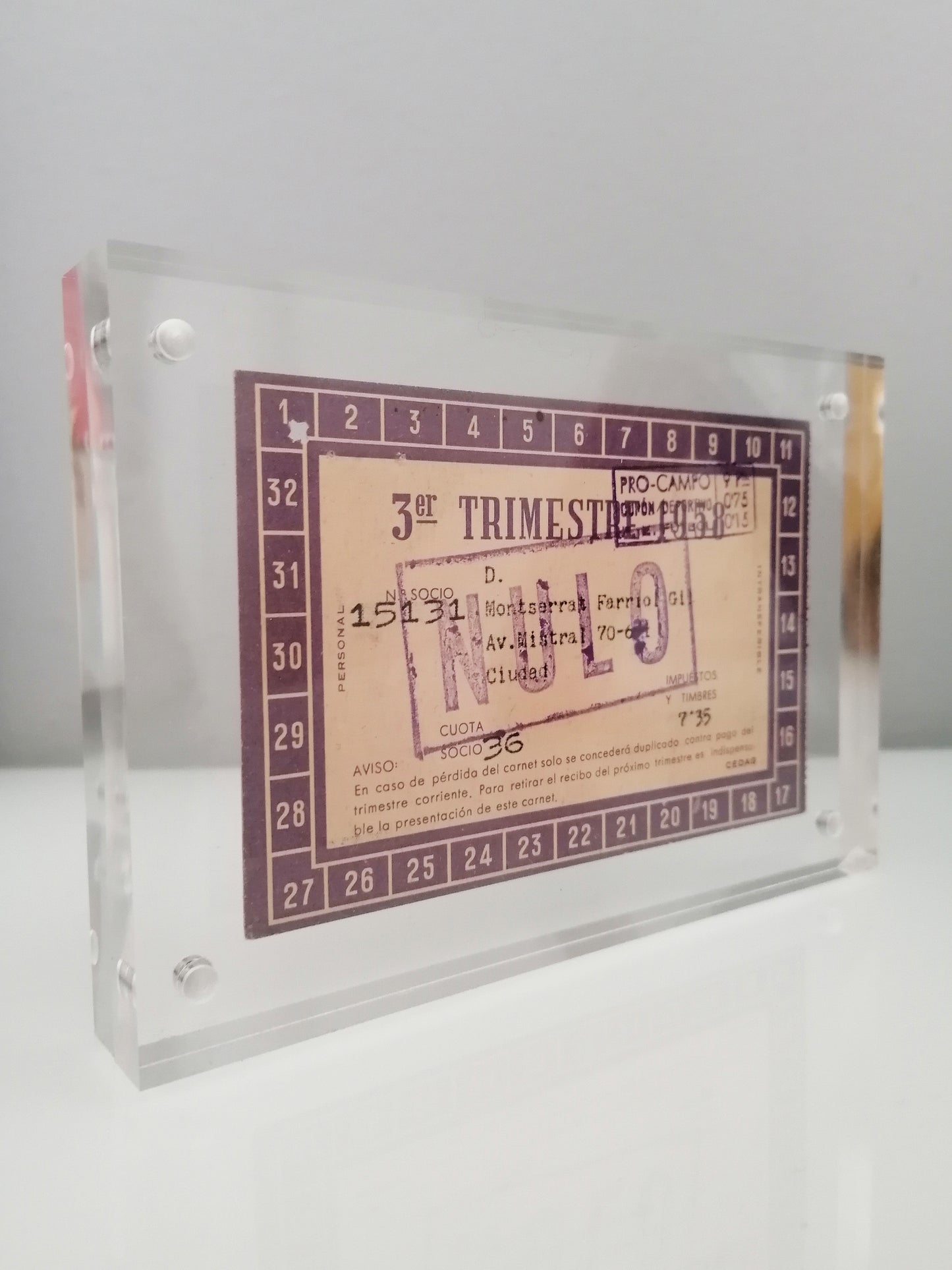 1958 FC Barcelona Antique Soccer Framed Memorabilia