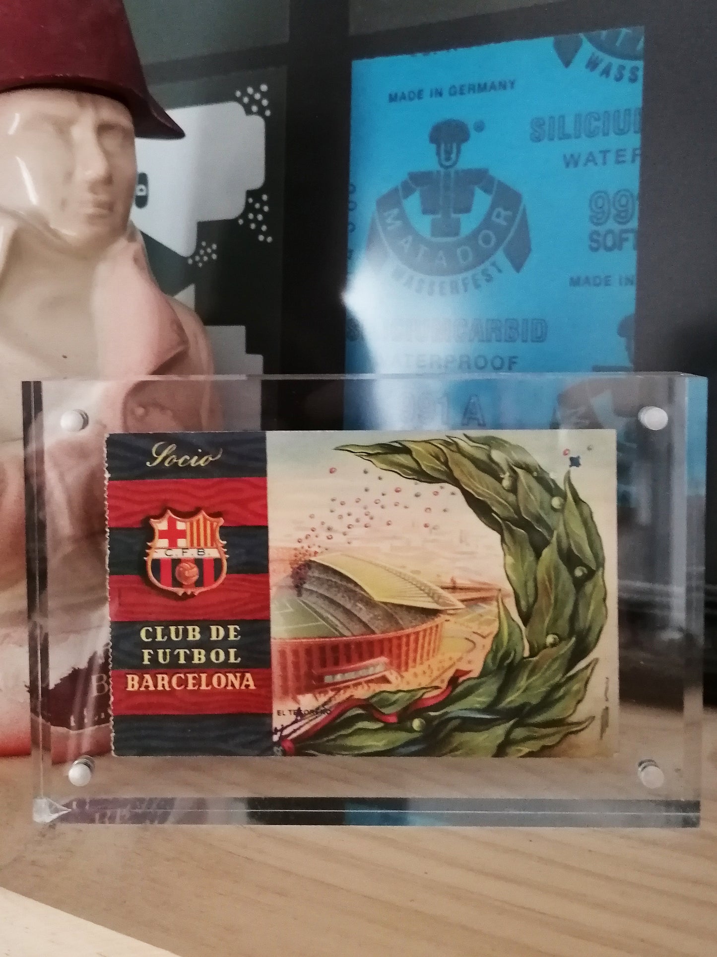 1958 FC Barcelona Antique Soccer Framed Memorabilia