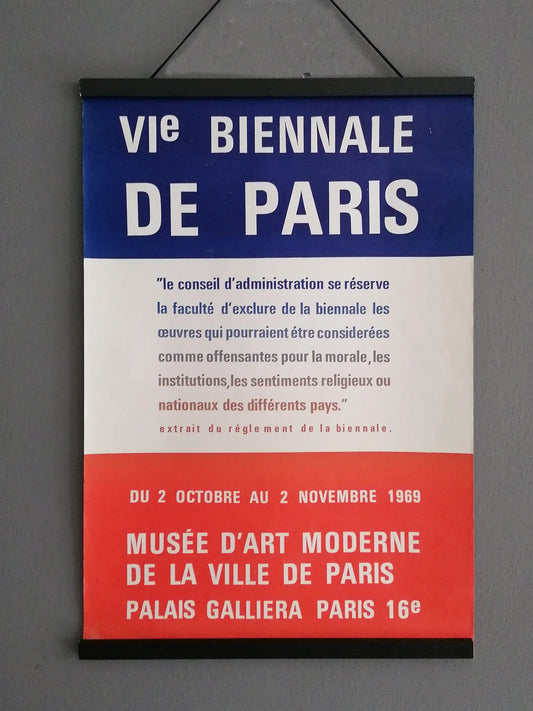 1969 French Travel Poster VI Biennale de Paris