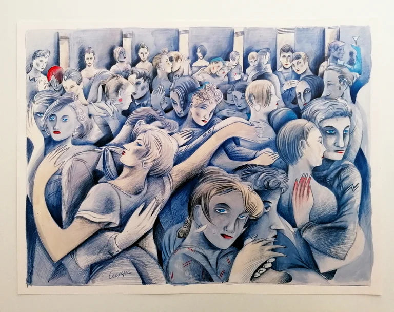 1985 Ceesepe Postmodern Poster Blue