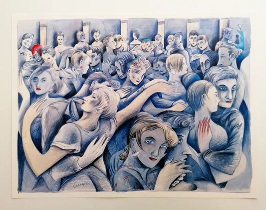 1985 Ceesepe Postmodern Poster Blue