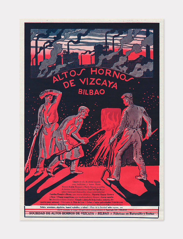 Altos Hornos de Vizcaya Antique Advertising 1935 Modern Reproduction