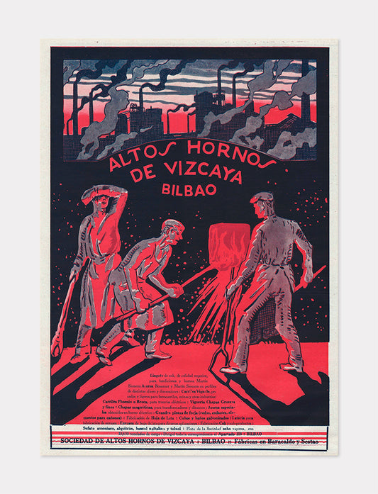 Altos Hornos de Vizcaya Antique Advertising 1935 Modern Reproduction