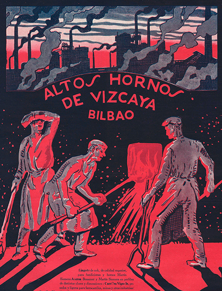 Altos Hornos de Vizcaya Antique Advertising 1935 Modern Reproduction