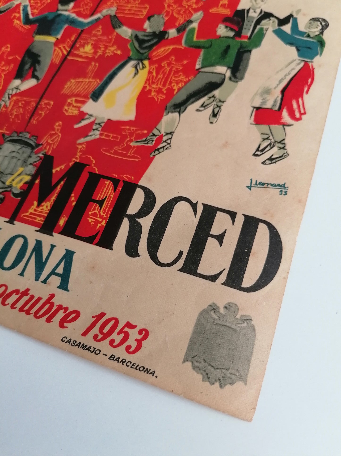 1953 Mid Century Poster Barcelona La Mercè Festival