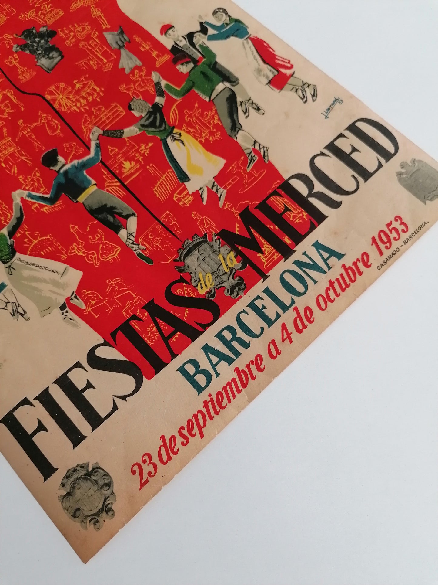 1953 Mid Century Poster Barcelona La Mercè Festival